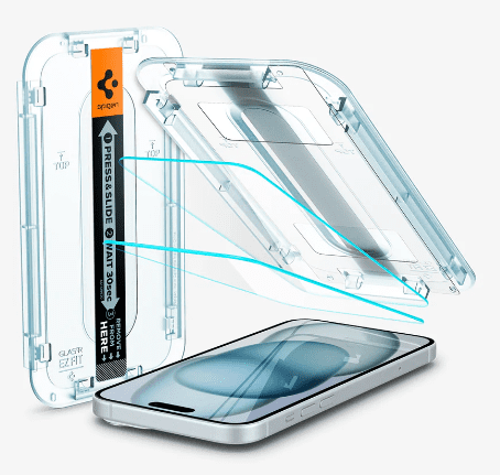 Spigen EZ Fit zaštitno staklo, za iPhone 15, 2/1