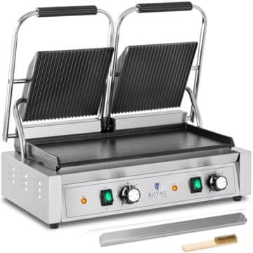 Royal Catering Dvostruki kontaktni roštilj s glatkom i žljebljenom pločom 48 x 23 cm 3600 W