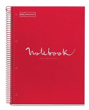 Miquelrius Sveska A4, s linijama, 120 listova, 90g, EMOTIONS, karton, crvena