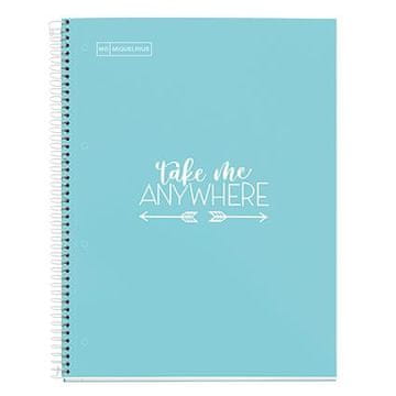 Miquelrius Sveska A4, s linijama, 80-listna, 90g, MESSAGES, karton, svijetloplava