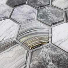 Netscroll 3D samoljepljive zidne naljepnice u obliku heksagona, imitacija mramora, vodootporne, dekorativne ploče za zid, 10 komada, HexagonWall