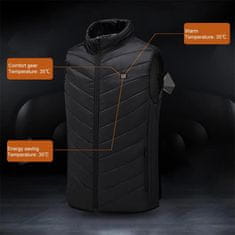 Netscroll Unisex grijaći prsluk s 4 grijaća elementa, USB punjenje, 3 razine topline, tanak i udoban dizajn za aktivnosti na otvorenom zimi, sport, ribolov, planinarenje, HeatingVest, M
