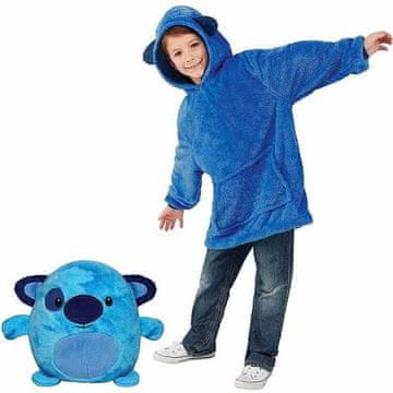 Netscroll 3u1 plišana igračka, jastuk i dječji hoodie s kapuljačom, Maks i Maša, topli pulover koji se pretvara u udoban jastučić, univerzalna veličina za djecu 3–10 godina, KidsHoodie