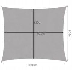 Malatec Vodootporno UV vrtno sjenilo jedro 3x2m pravokutno sivo