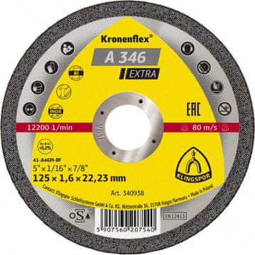 GS RAVNI DISK A46EX/A345EX T1A 125*1.6*22 340938 - T1A 125 1.6K