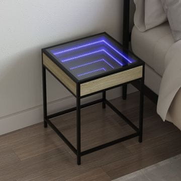Vidaxl Noćni ormarić Infinity s LED svjetlom, hrast Sonoma, 40x40x51 cm