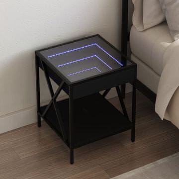Vidaxl Infinity LED noćni ormarić crni 40x40x49 cm