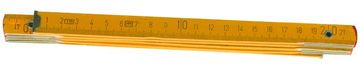 TOP TOOLS Drveni sklopivi metar sa žutim okovom 1M - T 26C011