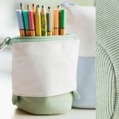 Netscroll Samostojeća pernica s izvlačivim dizajnom, zeleni etui za olovke, flomastere, šminku ili kistove, periva i praktična za školu ili ured, PopUpCase