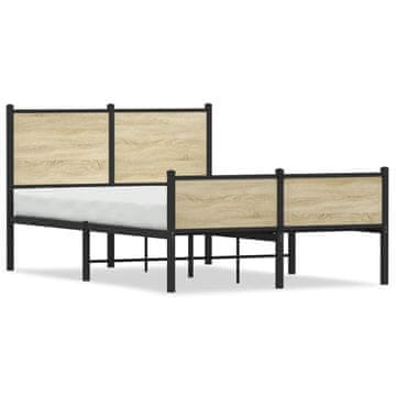 Vidaxl Metalni okvir kreveta, bez madraca, sonoma hrast, 120x200 cm