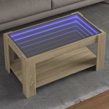 Vidaxl Klub stolić s LED rasvjetom, hrast Sonoma, 93x53x45 cm