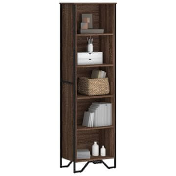 Vidaxl Polica za knjige, smeđi hrast, 50x31x169 cm, materijal na bazi drva