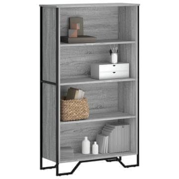 Vidaxl Polica za knjige, siva boja hrasta sonoma, 80x31x137,5 cm