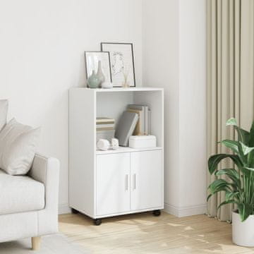 Vidaxl Ormarić na kotačima Bijeli 55x40x91 cm Materijal na bazi drveta