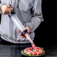 Netscroll Ročni stuffer za kobasice, punilica za kobasice 3 nastavka, nehrđajući čelik i PP, jednostavno čišćenje, bez BPA, za mesne i čokoladne salame, Stuffer
