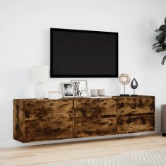 Vidaxl Zidni TV ormarić LED boja dimljenog hrasta 180x31x45 cm