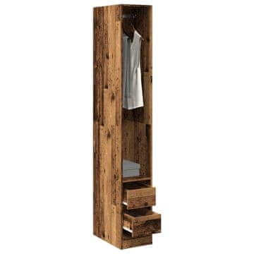 Vidaxl Ormar, antikno drvo, 30x50x200 cm, materijal na bazi drva