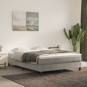 Vidaxl Madrac s džepićastim oprugama svijetlosivi 140x210x20 cm baršun