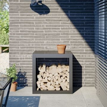 Vidaxl Stalak za drva za ogrjev antracit 60x40x60 cm čelik