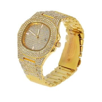 VIVVA® Luksuzni uniseks zlatni sat s kristalima, elegantni kvarcni sat od nehrđajućeg čelika | LUXURIA