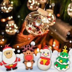HOME & MARKER® LED božićne kuglice, s figuricama i snijegom, 10 kom, dekorativna božićna zavjesa, ukras | XMASBALL