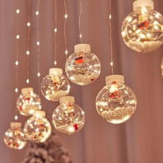 HOME & MARKER® LED božićne kuglice, s figuricama i snijegom, 10 kom, dekorativna božićna zavjesa, ukras | XMASBALL