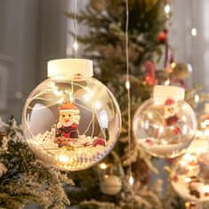 HOME & MARKER® LED božićne kuglice, s figuricama i snijegom, 10 kom, dekorativna božićna zavjesa, ukras | XMASBALL