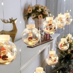 HOME & MARKER® LED božićne kuglice, s figuricama i snijegom, 10 kom, dekorativna božićna zavjesa, ukras | XMASBALL