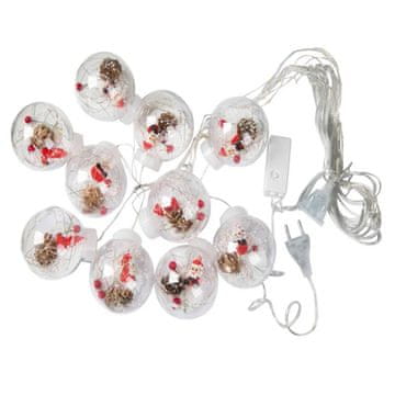 HOME & MARKER® LED božićne kuglice, s figuricama i snijegom, 10 kom, dekorativna božićna zavjesa, ukras | XMASBALL