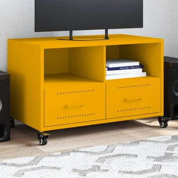 Vidaxl TV stalak boje senfa, žute boje, 68 x 39 x 43,5 cm, čelik