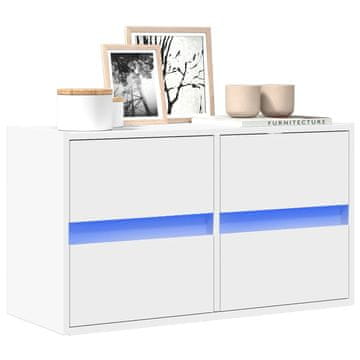 Vidaxl Zidni TV ormarić s LED rasvjetom, bijeli, 80x31x45 cm