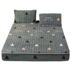 HOME & MARKER® Navlaka za madrac i jastuke, posteljina, mekana i udobna (Zelena s trikotnicima, 140 x 200) | VELVETLUX