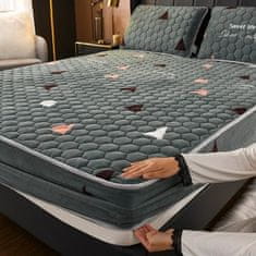 HOME & MARKER® Navlaka za madrac i jastuke, posteljina, mekana i udobna (Zelena s trikotnicima, 140 x 200) | VELVETLUX