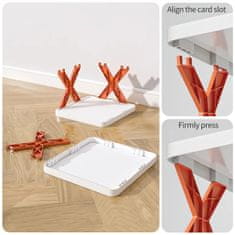 HOME & MARKER® Sklopivi stalak za cipele s 4 police, organizator cipela za hodnik i ormar (bijelo-narančasti) | OBUCKO