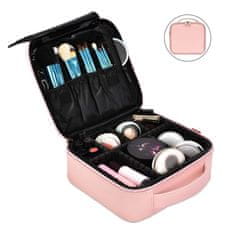 Bodybite Torbica za ličila, kozmetična torbica s ogledalom, potovalna torbica | GLAMANIA (roza)