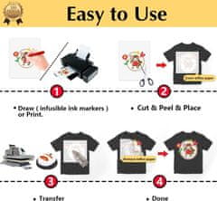 VIVVA® Transfer papir za tkanine – inkjet, za majice i tekstil, 5 kom | INKTRANSFER