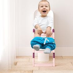 JOJOY® Dječja WC školjka sa stepenicama, prilagodljivo sjedalo s ručkama za sigurnost | KIDDISTEP, roza