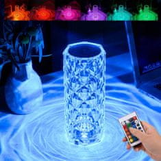 HOME & MARKER® Kristalna LED stolna lampa, s akrilnim uzorkom, USB punjiva, dekorativna svjetiljka, promjena boja | MOODLIGHT