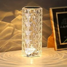 HOME & MARKER® Kristalna LED stolna lampa, s akrilnim uzorkom, USB punjiva, dekorativna svjetiljka, promjena boja | MOODLIGHT