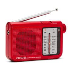 AIWA žepni radio FM/AM RS-55/RD, s teleskopskom antenom i stereo slušalicama