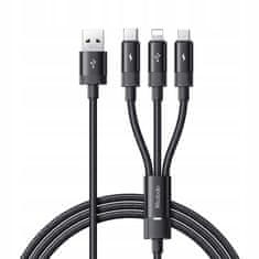 Mcdodo Mcdodo 3U1 Usb Kabel Za Brzo Punjenje Usb-C Lightning Micro Usb Qc 1M Led