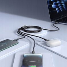 Mcdodo Mcdodo 3U1 Usb Kabel Za Brzo Punjenje Usb-C Lightning Micro Usb Qc 1M Led