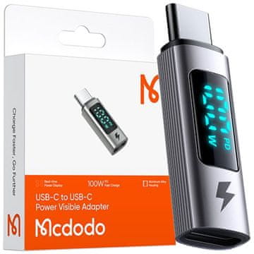 Mcdodo Mcdodo adapter usb-c usb tip c mjerač za brzo punjenje 100w