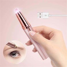 FRILLA® Bezbolni brivnik za obrve, LED svjetlo, precizno oblikovanje, prijenosni trimer za lice | TOUCHBROW SHAVER