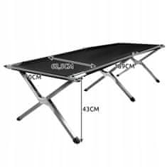 Malatec Sklopivi kamperski krevet Oxford 189x70x43cm do 110kg crni