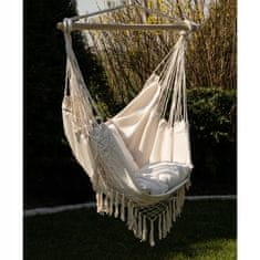 Malatec Brazilska viseća stolica mreža 125x97cm do 120kg bež + 2 jastuka