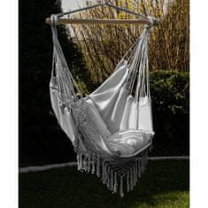 Malatec Brazilska viseća stolica mreža 125x97cm do 120 kg siva + 2 jastuka