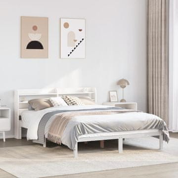 Vidaxl Okvir kreveta bez madraca bijeli 160x200 cm masivni borov drvo