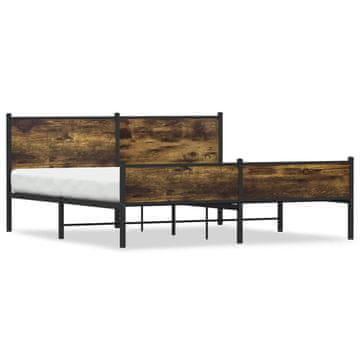 Vidaxl Metalni okvir kreveta bez madraca dimljeni hrast 160x200 cm