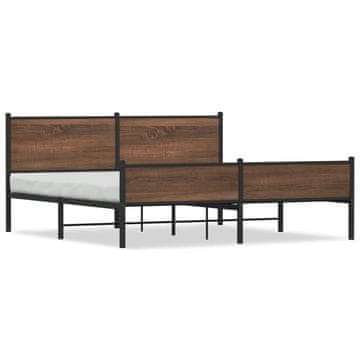 Vidaxl Metalni okvir kreveta bez madraca, smeđi hrast 160x200 cm